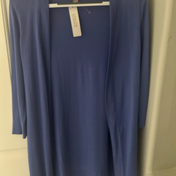 Chico's Sweaters - Chicos Periwinkle 3/4 length Sleeve Cardigan NWT